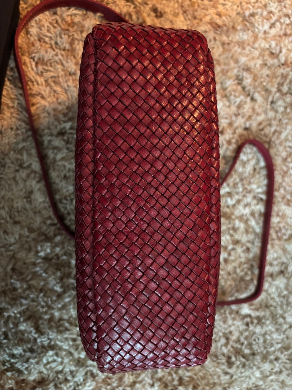 Clare V Marisol Shoulder Bag in Burgundy with Chain Handle - Picture 3 of 5